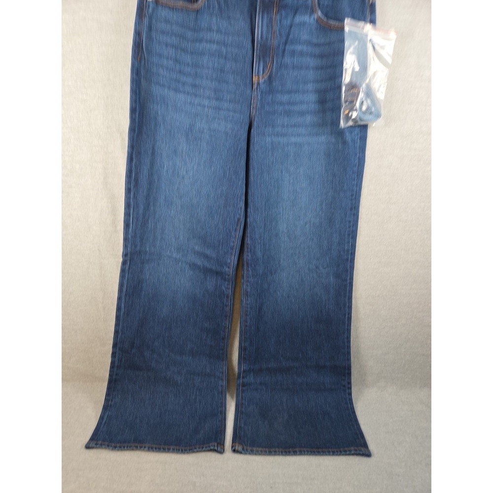 Loft The Wide Leg Jeans Womens 10 High Rise Stretch Flare 30x30 with Belt NEW - Picture 3 of 13